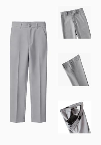 Image of DHTS Boys Dress Pants (Size 2-20 Years) Slim Fit Uniform Pants for Toddler & Teens
