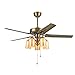 QCLU Wentylator sufitowy ze światłem i ciągnięciem sznurka 42/52 cal Vintage Retro Fan Nowoczesna lampa sufitowa z miedzianym ostrzem (Size : 52 inch)