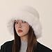 QERPON Women Fleece Lined Fisherman Hat Winter Warm Plush Bucket Hat for Outdoor Fashion Headwear Accessory for Cold Weather Black