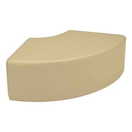 Image of Sprogs 12 inch H Structured Quarter Round Stool -Flexible Modular Collaborative Soft Seating for Office, Home, Lounge and School Classrooms with Durable Frame & Set of 6 inch Legs Add-on -Sand