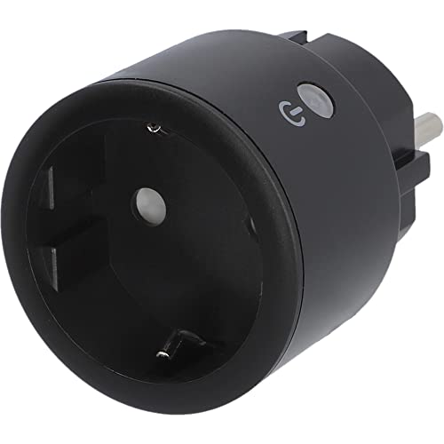 UNITEC WIFI Zwischenstecker Indoor, WLAN Smart Steckdose, mit Timer und Zeitschaltuhr, Sprachsteuerung und App, IP20, 1 Stück, Schwarz