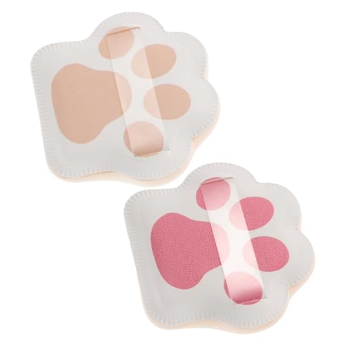 BESTYASH 2 Esponjas De Maquillaje Con Forma De Garra De Gato Aplicadores De Maquillaje Esponjas Fijadoras Para Polvos Sueltos Esponjas De Maquillaje Para Base De Maquillaje