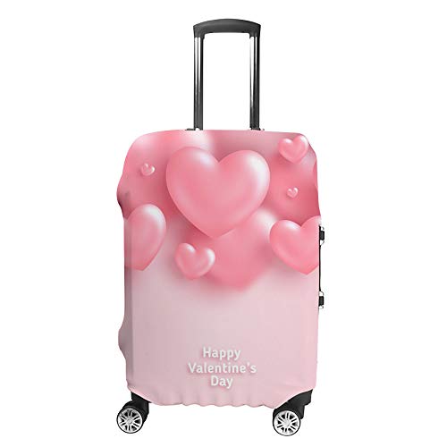 Housse pour Bagages Voyage Cœurs 3D Rose - Évitez Rayures et Perte de Valise