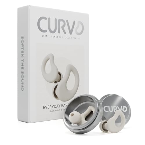 CURVD Everyday Earplugs – Ultra Soft, Customizable Sleep, Travel, Sensitivity, Noise Protection, for Sound Canceling Isolation, up to -30dB Reduction, NRR 15, Reusable and Sustainable (Honey) CURVD Everyday Earplugs – Ultra Soft, Customizable Sleep, Travel, Sensitivity, Noise Protection, for Sound Canceling Isolation, up to -30dB Reduction, NRR 15, Reusable and Sustainable (Honey)