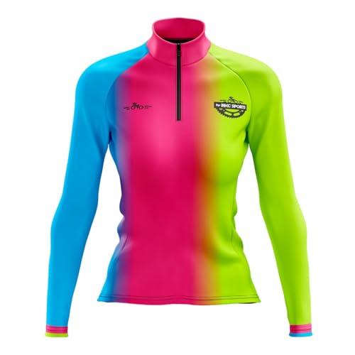 Camisa Ciclismo Feminina Manga Longa Rkc Sports Arco íris (BR, Alfa, M, Regular, Colorido)