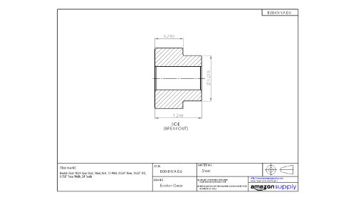 Boston Gear Yb205/8 Spur Gear, Steel, Inch, 16 Pitch, 0.625" Bore, 1.375" Od, 0.750" Face Width, 20 Teeth #TOP4