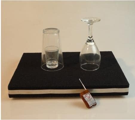SUMAG 2 in 1 Remote Control Glass Breaking Tray Pro + Coin into Glass Mat with Organic Cover Magic Tricks Mentalism Stage Illusion