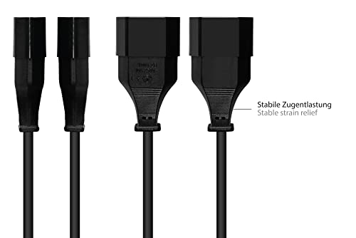 Euro-Flachstecker-Verlängerung. Adapterkabel. Eurostecker auf Eurobuchse. 20cm.