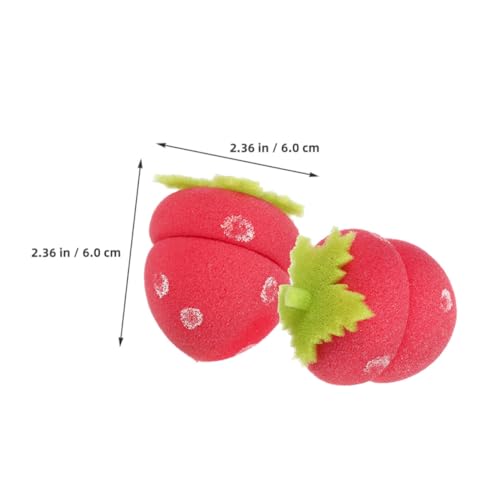BETOOKY Rulos Cabello en Esponja Forma de Fresa, 18 Piezas Ligeras para Crear Rizos Naturales, Diseño Simple Adecuado para Dormir Noche
