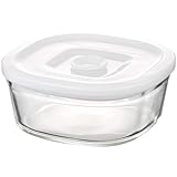 iwaki(イワキ) 耐熱ガラス 密閉容器 ホワイト S 径13.0×高5.5cm 260ml パック&レンジ C3240MP-W