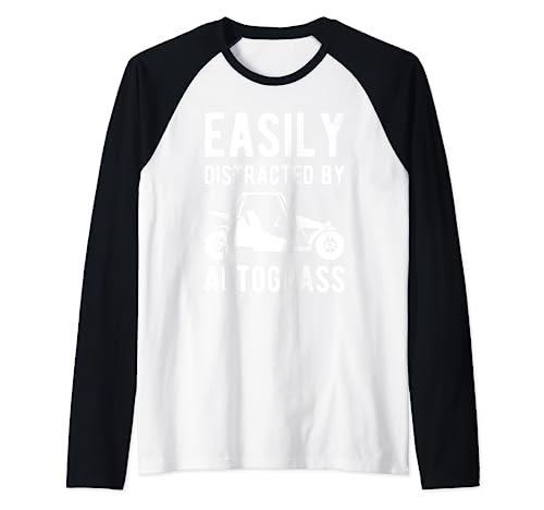 Fácilmente distraído por Autograss Retro Camiseta Manga Raglan