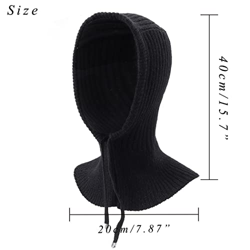 Balaclava Women Knit Winter Hats Warm Hooded Scarf Hat Warm Knitted Men Women Scarf Warm Winter Hats2