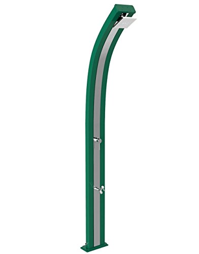 Arkema Ducha Caliente Solar Spring Verde Con Banda Inoxidable Y Lavapiedi