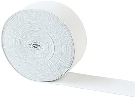Elastic Bands for Sewing 2 Inch 11 Yards, White Elastic Spool Knit Elastic Spool High Elasticity for Waistband Pants Dress Swimwear Belt or Crafts DIY (White-2 in * 11 Yard)