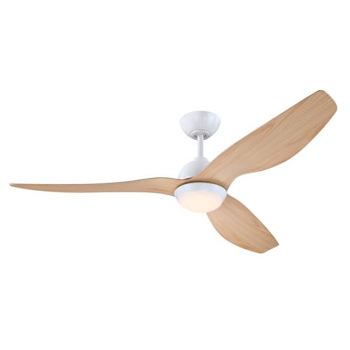 Westinghouse Lighting 7316140 Ventilador de techo para interiores Magnolia blanco mate, 132 cm, lámpara LED con vidrio opalino esmerilado y mando a distancia incluido