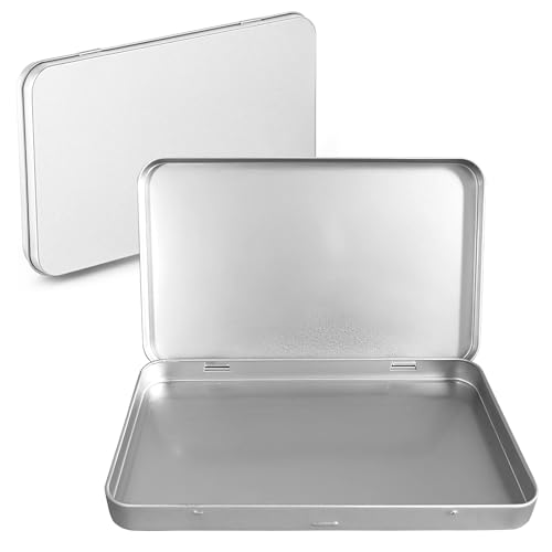 Cosswe Metalldöschen Blechdose 2 Stück Kleine Metalldosen Metall Boxen Mini Tragbare Metalldosen Mini Rechteckige Aufbewahrungsbox mit Deckel für...