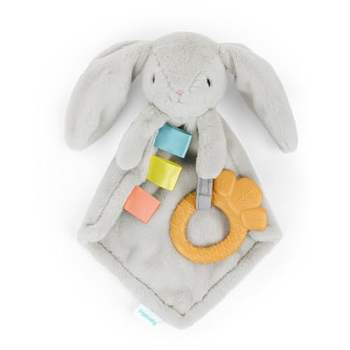 Image of Ingenuity Cozy Sylvi Plush Lovey Baby Teether - Soothe Gums - Self Soothing - Plush Bunny - Ages 0M+
