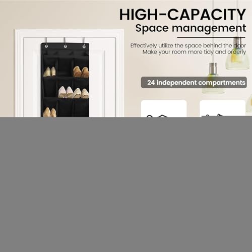Rangement de chaussures suspendu au-dessus de la porte dressing