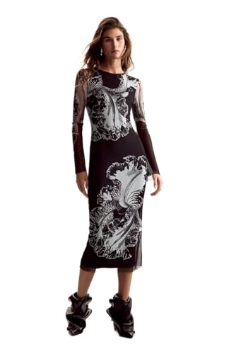 Robe longue noire Desigual vêtement femme chic pour style décontracté