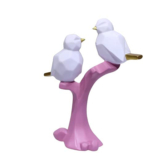 Image of AUGEN Polyresin Birds Pink Idol Statue Showpiece for Home Decor Decoration and Gifting (1 Piece, 9816E)