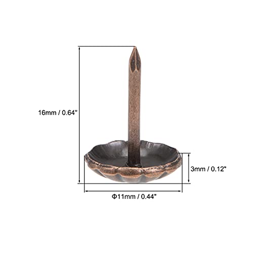 Uxcell Upholstery Nails Tacks 11Mmx16Mm Round Head Retro Push Pins Copper Tone For Furniture Sofa Headboards, 50 Pcs #TOP2