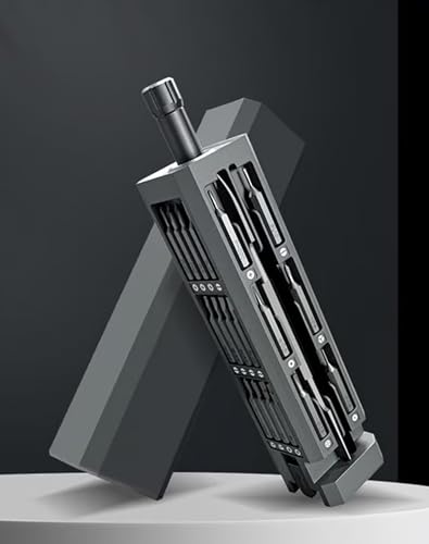 E1 MAX 3.7V Mini Screwdriver, 44 in 1 Square Aluminum Box Ejection Manual(No Electric), Precision Screwdriver Set with Magnetic Chuck & Bits, Pop-Up Aluminum Storage Case for Repairs (44in1,Manual)