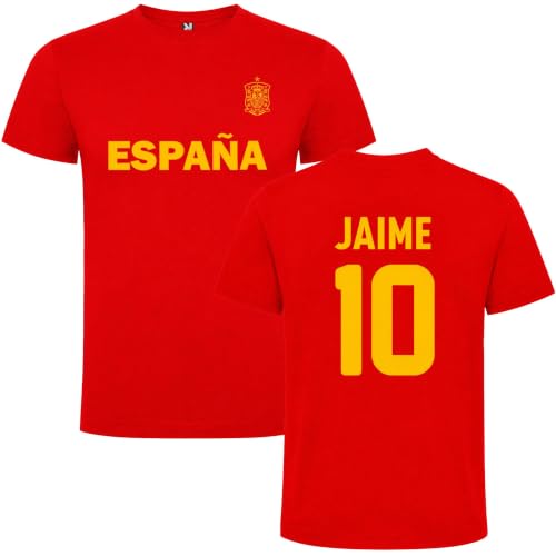 LolaPix Camiseta 2026 Adulto Unisex Personalizada con Nombre y Número. Camiseta Nueva Mundial 2026 Personalizada Hombre y Mujer. Mundial 2026. 100% algodón. Varias Tallas Desde S a 4XL (ESPAÑA ROJA)
