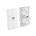 DIYTECH Premium Speaker Wall Plate - Spring Loaded Audio Plate for Home Theater Mount Speakers (5 Pack White)