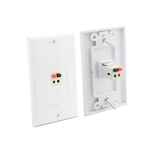 Plaque murale haut-parleur Diytech blanc lot de 5 pour câble d'enceinte