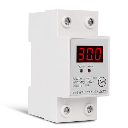 Protector de sobrecorriente ajustable 230V y disyuntor con medidor LED 5