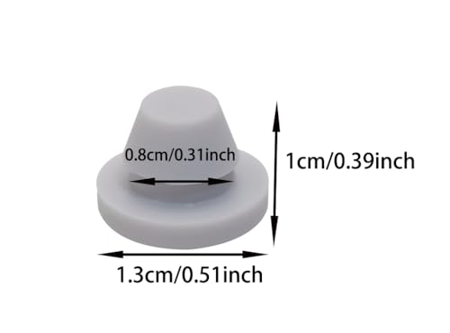 Image of ONLYKXY 5 Pcs Silicone Round Snap in Type Locking Furniture Hole Plugs Button Protective Cover Cap Head (Grey) (8MM(0.31inch))