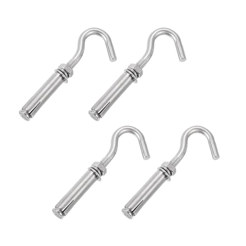 Perno de expansión, Pernos de tornillo de expansión, 4 piezas M6 M8 M10 M12 Gancho de expansión de acero inoxidable 304, Perno de expansión de copa abierta estándar Tornillo Gancho de concreto for mam