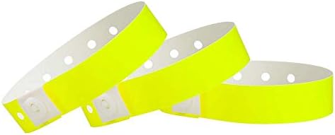 Amazon.com : WristCo Neon Yellow Plastic Wristbands - 500 Pack ...