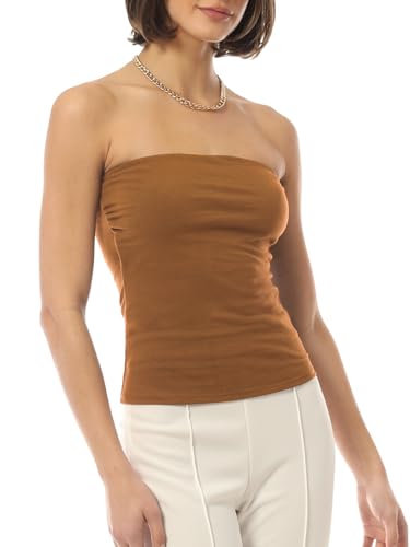 Image of MixMatchy Women's Stretchy Strapless Tube Top Y2K Bandeau Top