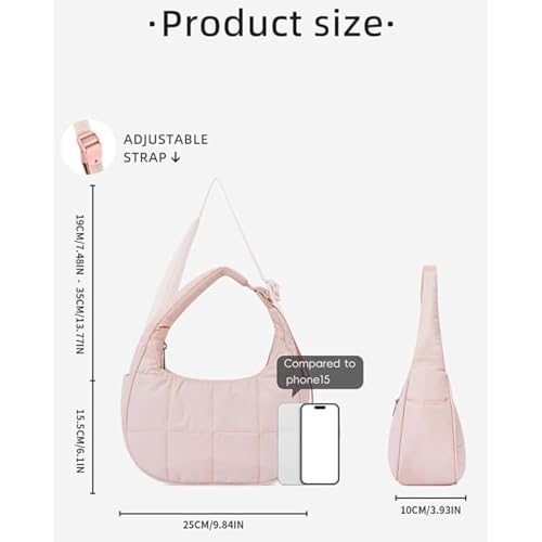 for Bloomr Purse, for Bloomr Bag, puffer crescent bag, Soft/Light/Fluffy, Hand/Crossbody - Adjustable Shoulder Strap2