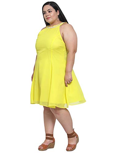 Image of Flambeur Women's Georgette Knee-Length Casual Dress