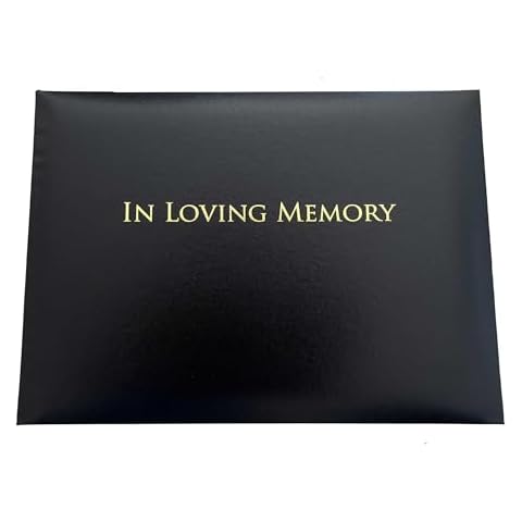 Esposti In Loving Memory Funeral Guest Book, 10.5 x 7.6 Inch, Black, 2880 Inner Pages, Gold Gilt Edged Pages, Presentation Box Cover