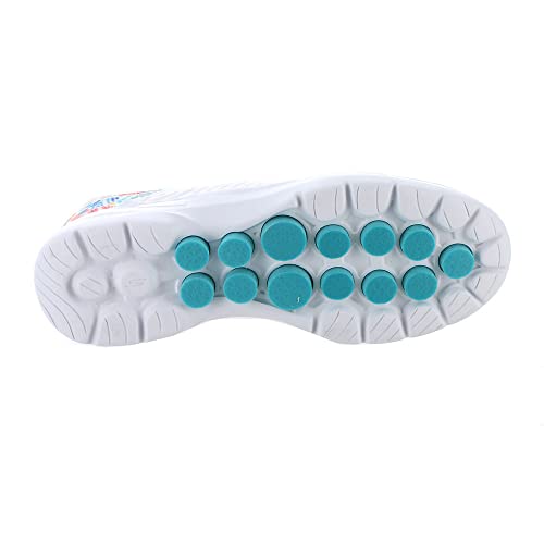 Skechers Skechers Women's Sneaker, White Textile Turquoise Trim, 7