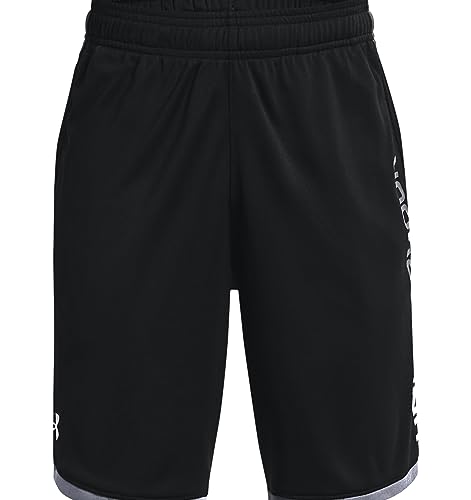 Short Under Armour garçon Stunt 3.0 coloris bordeaux avec poches latérales