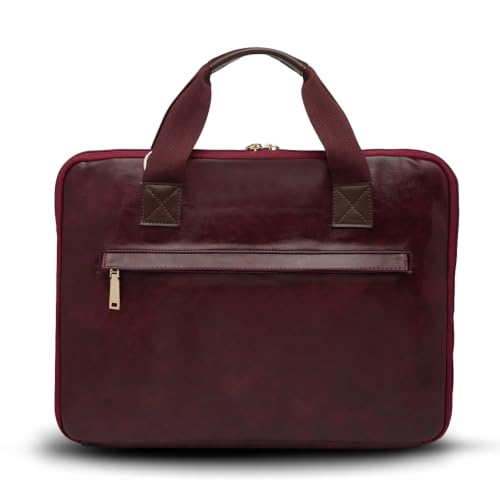 Image of VISMIINTREND Stylish Leather Laptop Bags for Men & Women | Office, Messenger, Shoulder, Handbag | Fits 13 inch,14 inch, 15.6 Inch Laptops, Macbook | Corporate Gifts for Men, Clients, Employees
