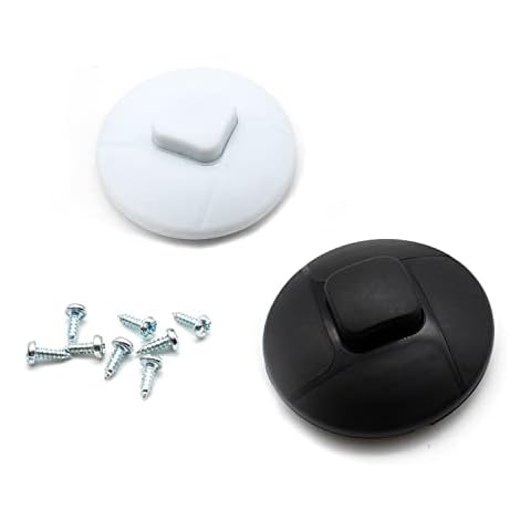MYLERCT Round Foot Push Switch, 2 Pcs Foot Push Switch Adopts Concealed Embedded Design, Easy to Use, Black and White Inline Lamp Switch Can be Used for Floor Lamp, Indoor Lamp Cover