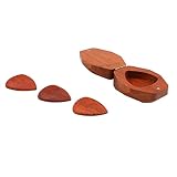Wooden Guitar Pick Holder, Small Portable Guitar Pick Storage, smoothness Outer layer Finish, Keeps Picks Safe and Organized, Ideal for Musicians, Includes 3 Picks