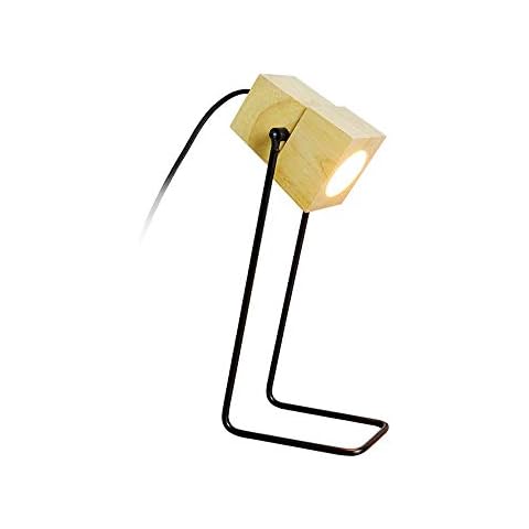 Liunce Creative Iron Metal Nightstand Lamp Edison E27 Wood Table Light Cover