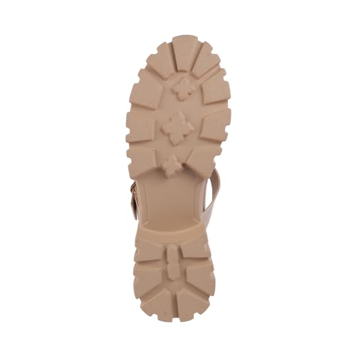 Image of Mochi Women Synthetic Platform Block Heel Mary Jane Shoes