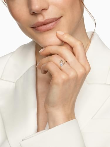 1 Carat Oval Cut Moissanite Novelty Wave Ring for Women, 925 Sterling Silver with 18K Yellow Gold Plated, Wedding Engagement Promise Aniversary Ring, Birthday Valentines Mothers Day Ideal Gift for Her2