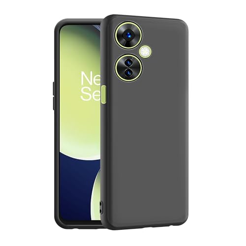Image of CEDO Back Cover for OnePlus Nord CE 3 Lite (5G) | Camera Bump Protection & Inner Velvet Fabric Lining | Ultra Slim Matte Soft Rubberised Case Cover (Black)