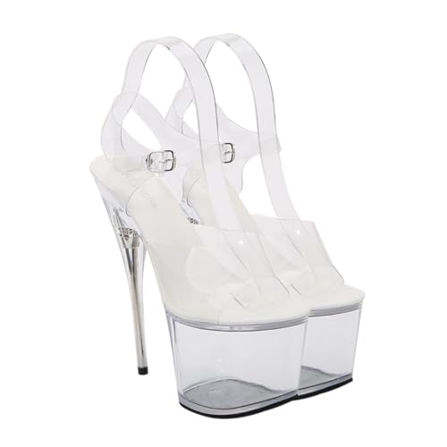 Sandales transparentes à talons fins pour femmes élégantes et confortables