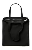 Pack De 3 Bolsas de Tela Con Cremallera, 35X40+30CM Gruesa 12A – Tote Bag De Calidad Premiun Reutilizable para Universidad, Trabajo, Compras y DIY（NEGRO）