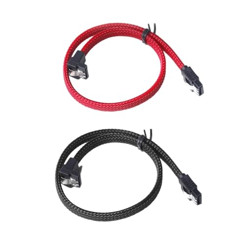 Cable SATA 3.0 III 50 cm 7 Pin Ángulo Derecho Rojo y Negro miniatura 3