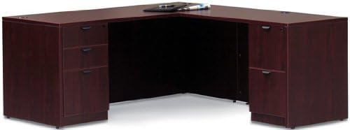 Offices to Go SL7136DS Eco Friendly L Shaped Desk American Mahogany